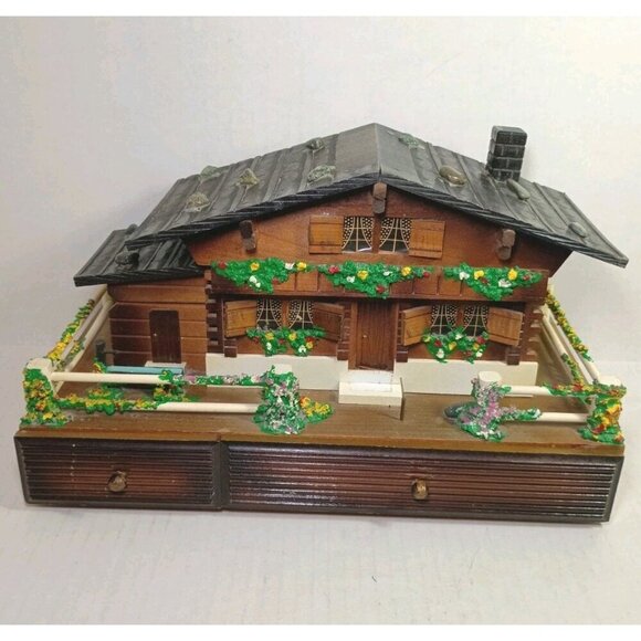 Unbranded Other - Vintage 60s Wind Up Black Forest Cottage Look Music Box Japan MCM